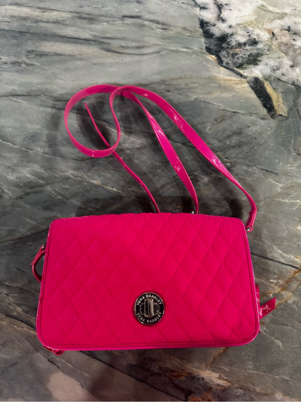 Vera Bradley Quilted Crossbody Bag in Hot Pink